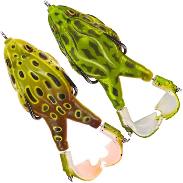 Paket Dubbel Propeller Grodor Bete Fiske Drag Realistisk Silikon Spinnfiske Drag För Sötvatten Saltvatten Fiske Drag