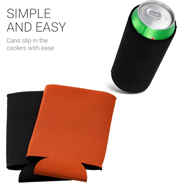 2x Svart-orange burkkylare kompatibel med 330ml burk - Set med sod[qb]