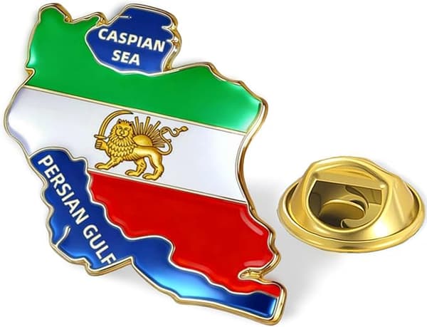 Iran kort broche, lavet af rustfrit stål, badge broche, souvenir gave.