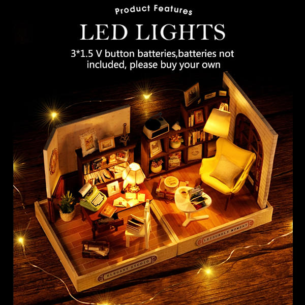 DIY Dockhus Miniatyr med Möbler Trä Mini Hus Kits Rum Dekorationer Hantverk Present till Tonåringar Vuxna Kvinnor Män null - 2 0.24