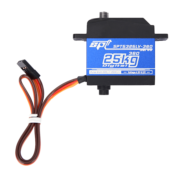 1500μs/ 330hz 360 Kontinuerlig Rotation SPT5525LV-360 25KG Digital Servo RC Robot