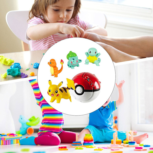 5-i-1 modellleksaksficka för Monster Fidget Ball Cake Topper Table Toy Figures Office Dekoration Boutique Collec