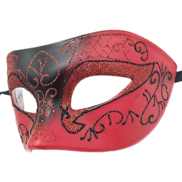 Par av Maskerad Mask Metall Järn Fjäril Bal Mask (röd) 2 Stycken ed