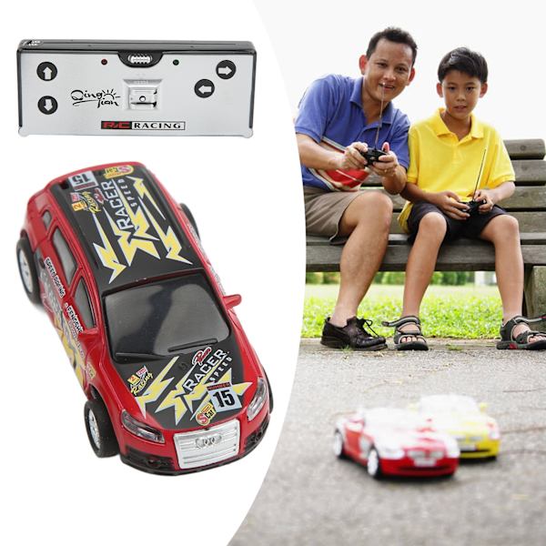 Mini RC -ajoneuvokilpailu 4-suuntainen Drift-auto 1:64 Taskukokoinen kaukosäädinlelu sisä- ja ulkotiloihin 3+ lapsille Punainen