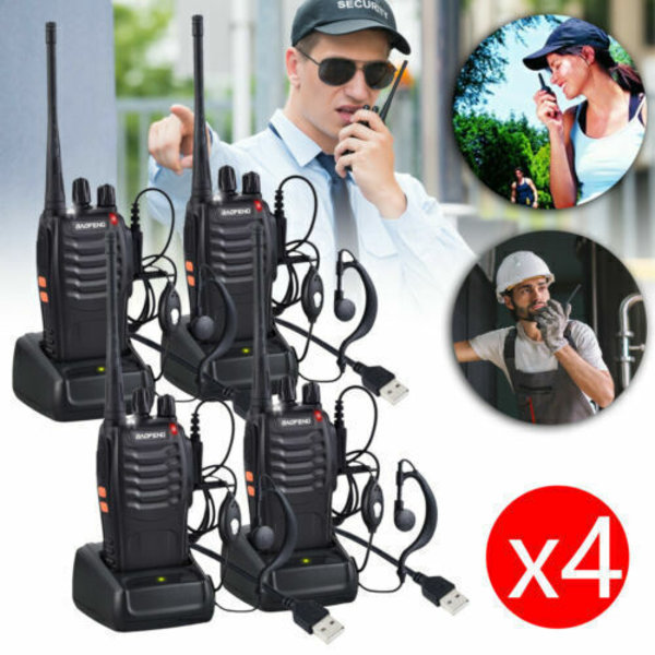 Baofeng BF-888S Walkie Talkie 400-470MHz Long Range Two Way Radio+Headphones