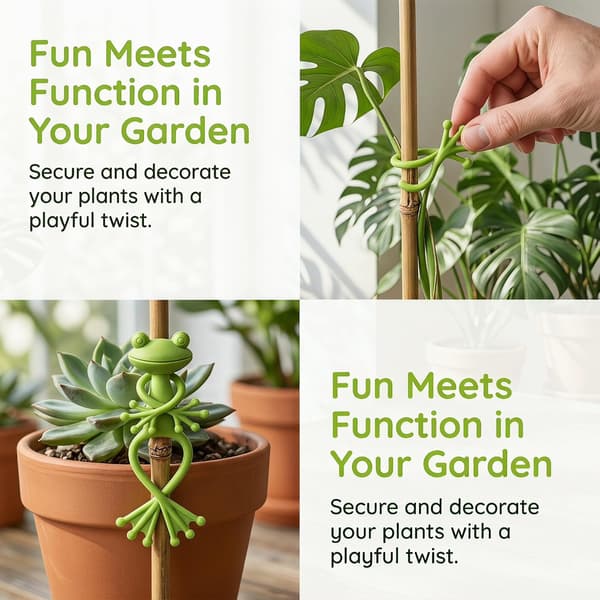 20-pack grodplantbindare, söta trädgårdsstakar, flexibla gummivridband för växter och kablar