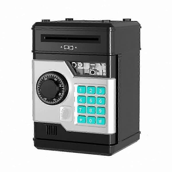 Smart Fingeravtryck Lösenord Säker Automatisk Pengabank för Barnpresent Black