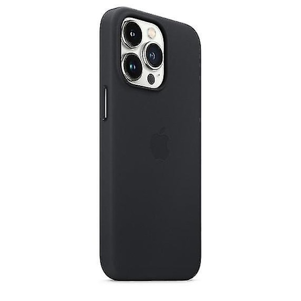 Silikone Etui til iPhone 13 Pro Læder Etui med Magsafe[qb] Midnight Black