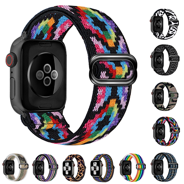 Nylonband till Apple Watch Rainbow 42/44mm