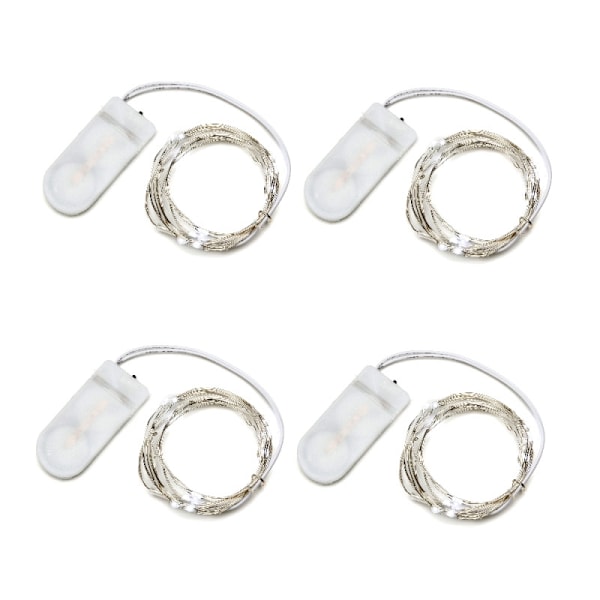 4-pack ljusslingor med 20 små söta MicroLED-lampor med batteri - Perfet
