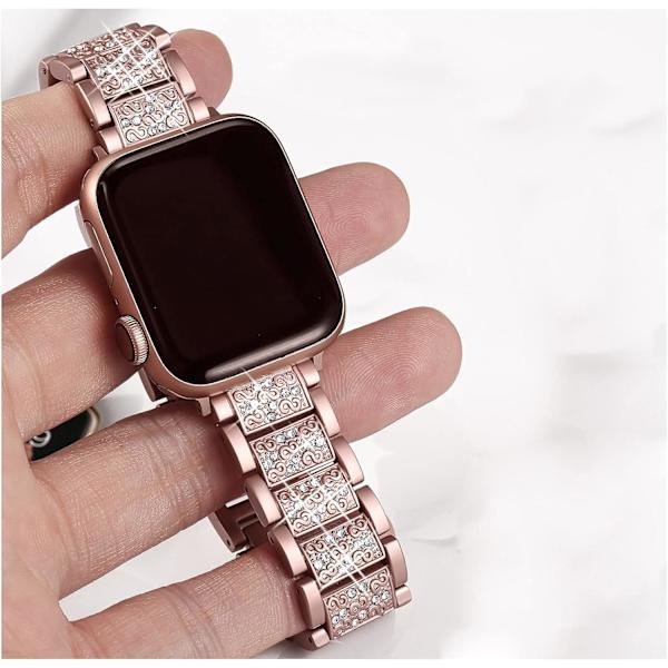 Remmer kompatibel med Apple Watch Band 38mm 40mm 41mm iWatch Series Metallarmbånd Justerbart Håndleddsbånd