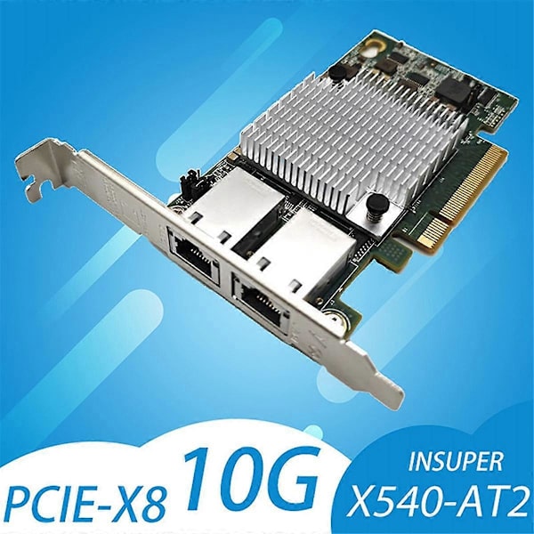 10G Dual Port Ethernet Netværkskort X540-T2 PCIE-X8 X16 Netværksudvidelseskort Understøttelse af NAS[qb]