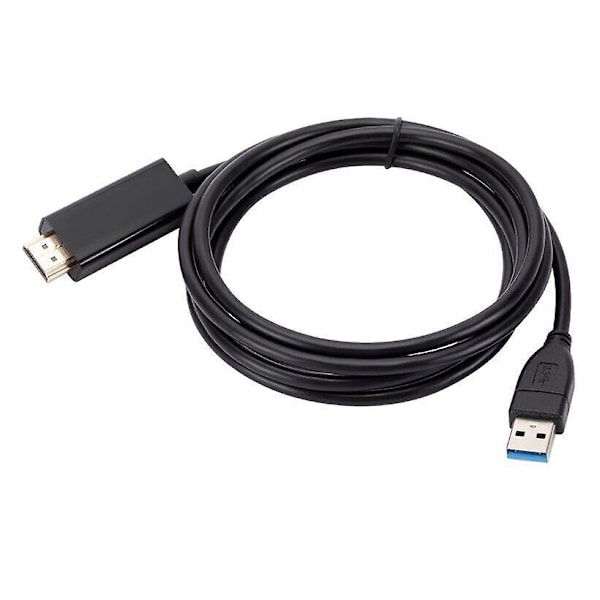 1,8 m:n USB-HDMI-sovitinkaapeli USB 2.0 -liitin HDMI-liittimeen