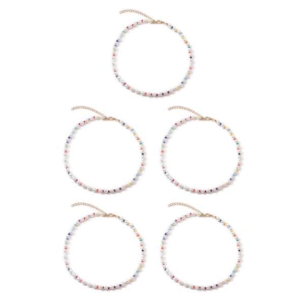 1/2/3/5 Perle Halskæde Perle Choker Justerbar Kæde Boho Type 3 Type 3 5PCS