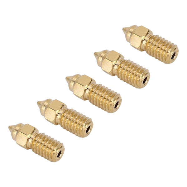 5 st 3D-skrivarmunstycke i mässing M6 höghastighetsmunstycke för End 5 S1 End 7 1,75 mm 0,4 mm / 0,02 tum