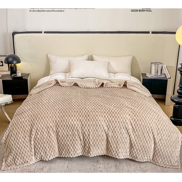 Myk plysseteppe til sofa 100x150 (gul)