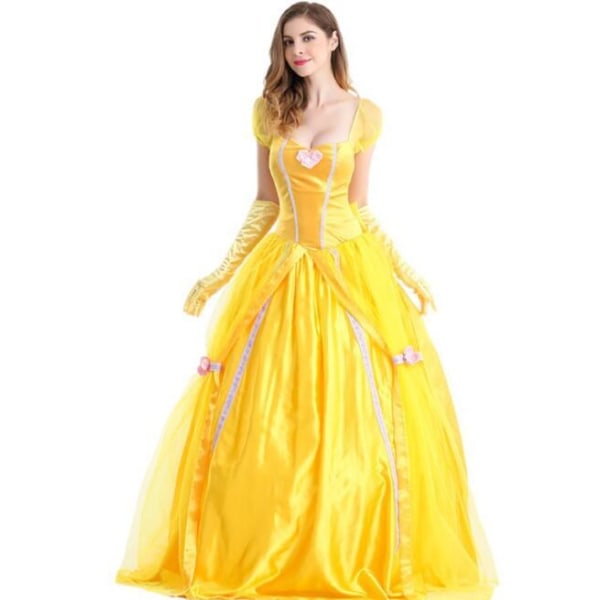 Cospaly Prinsessan Belle Gul Klänning Kjol Gul Yellow S