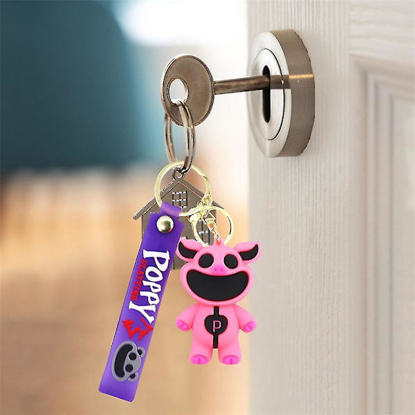 Smiling Critters CatNap DogDay Figurer PVC Tasker Hængende Vedhæng Nøgleringe Nøgleringe Fødselsdag Julegaver Pink