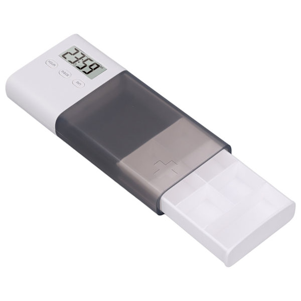 Digital medicinlåda med larm 5 set larm vibrationssignal USB uppladdningsbar elektronisk medicinorganisatör för resor