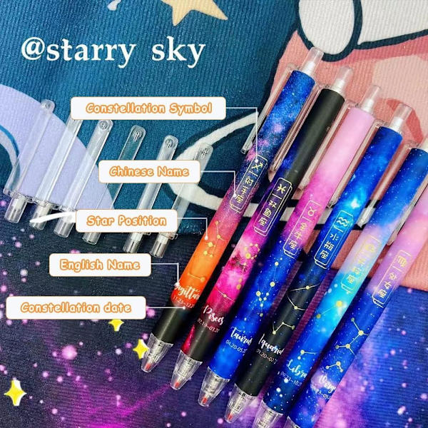 Gel pen Sorte kuglepenne 12 stk.