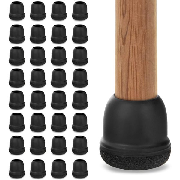 32 st möbelbenskydd med filt, silikon stolsbensöverdrag, stolsdynor, stolsglidare, möbelbenskydd, med diameter 14-19mm