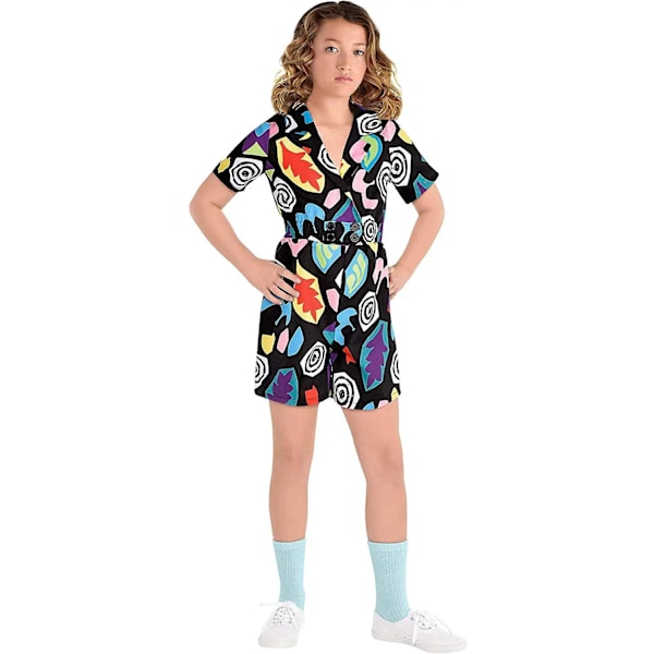 Tyttöjen Stranger Things Eleven -asu Kausi 3 Cosplay -haalari Juhla Halloween Lyhythihainen Lasten Joulupuku 12