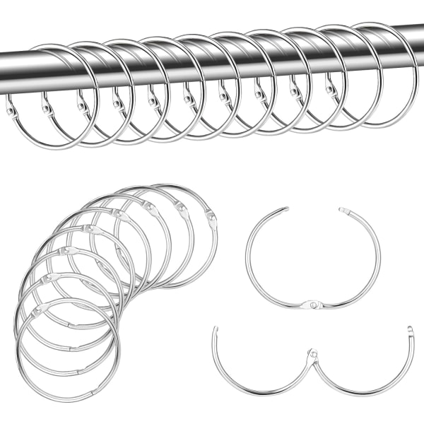 20 stk. gardinringe, 50mm cirkel metalringe åbne ringe til