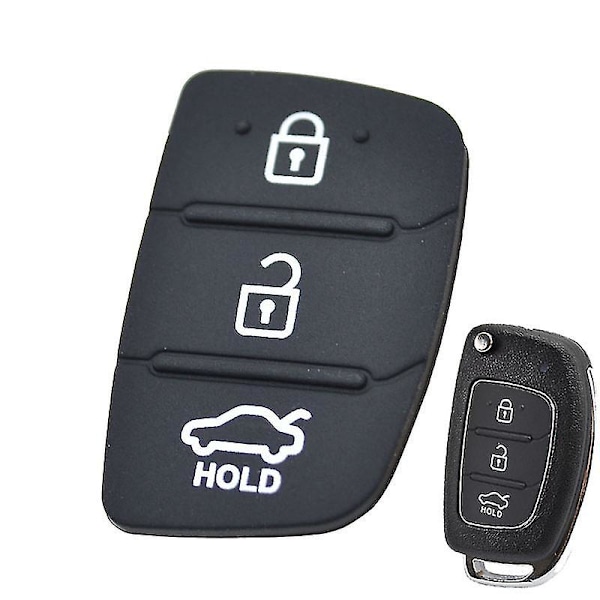 Ersättningsgummi 3-knappsplatta för Hyundai Creta I20 I40 Tucson Elantra Santa Fe Solaris Ix35 Ix45 Fjärrkontroll Bilreparation Nyckel Fob-hao