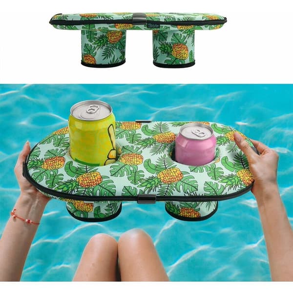 Pool Float, 2-Huls Neopren Pool Drikkeholder, Flydende Pool Drikkeholder - 2-Huls Pool Drikke Float