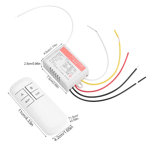 220V lyspære controller modtager sender trådløs fjernbetjening switch system 2 kanal