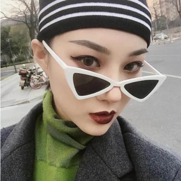 Vintage Cat Eye Solbriller Dame Trekantet Cateye Design Dame Solbriller Leopard Linse Sød Sexet Spejl Briller Beige Beige Other