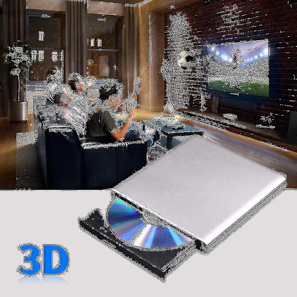 Extern Blu-ray Dvd-enhet 3d, Usb 3.0 Och Typ-c Bluray Cd Dvd-läsare