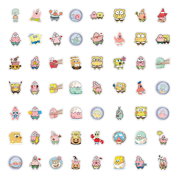 60 Tegneserie SpongeBob SquarePants Pai Star Anime Klistremerker Vanntette