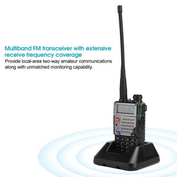 HURRISE Walkie Talkie Professional Dual Band Video Car Walkie Talkie Two Way Radio EU Plug