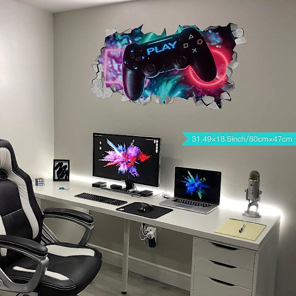 3D Gamer Väggdekaler, Gamer Poster Väggdekoration, Pojke Sovrum Väggdekal, Modern Vardagsrum Dekoration Väggdekaler, Pojke Sovsal Väggdekal, Di
