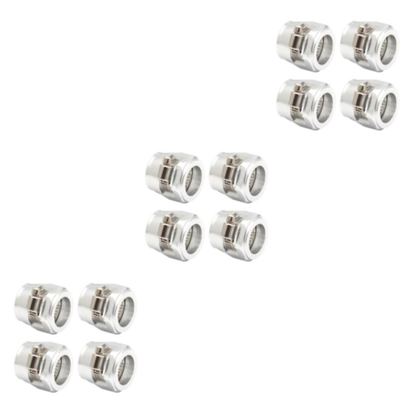 1/2/3/5 4-delad slangklämma i aluminium - enkel att installera silver AN6.4 st silver AN6.4pcs 3PCS