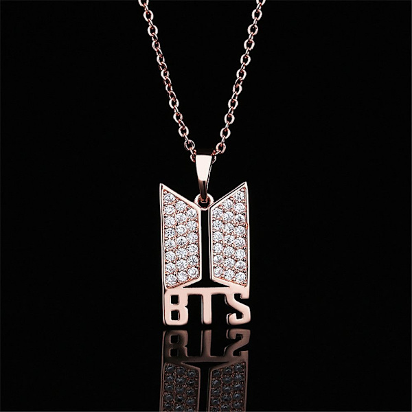 Hallyu Kpop 18k guldpläterat BTS-hänge med halsband i guld - hög kvalitet gold