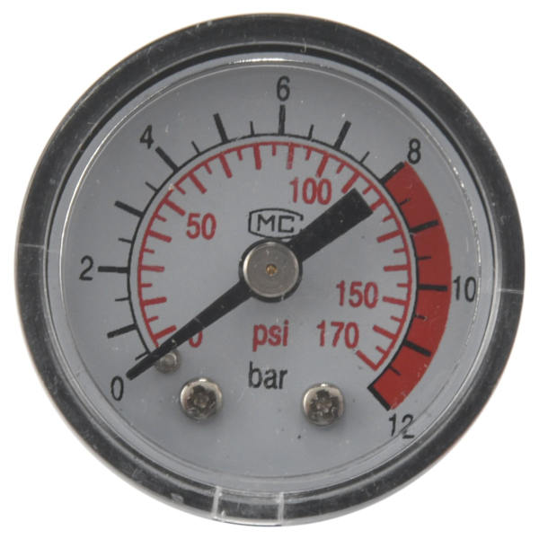 0-12BAR 0-170PSI 10mm Gjenget Gass Luftpumpe Trykkmåler Kompressor Manometer
