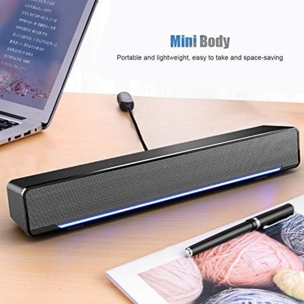 USB-kaiutin, pieni kevyt kaapeli stereokaiutin LED