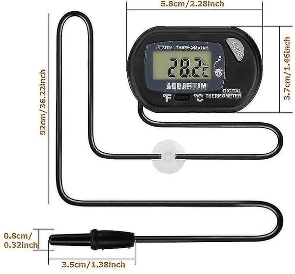 Akvarietermometer 4 Stycken Digital med Vattentät Sond för Akvarium Glasbehållare