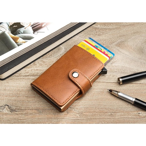 Pengepung Kort Holder - RFID & NFC Beskyttelse - 5 Kort brown 2