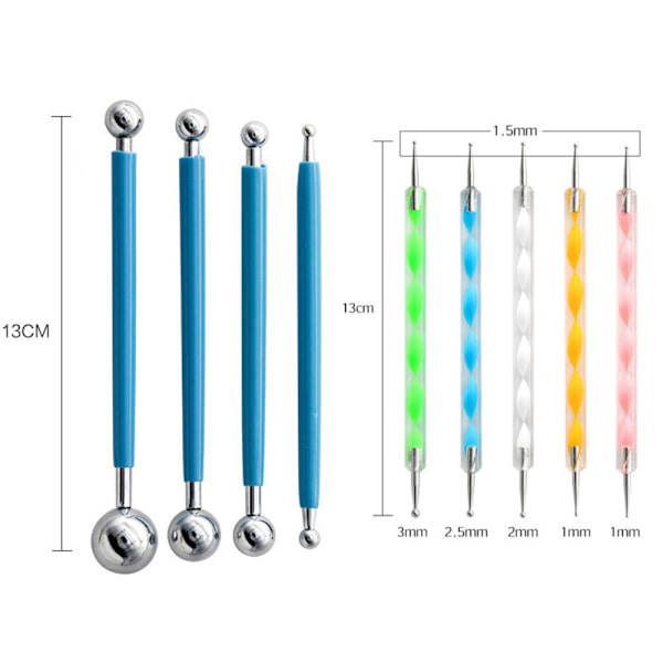 16 stk/sett Mandala Dotting Tool Maleri Rock Art Pen