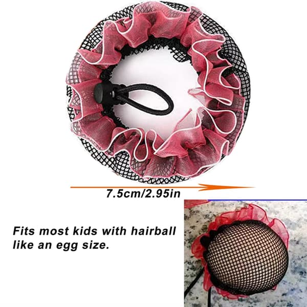 7 stk. farvede hårnetsknuder, lille størrelse 7,5 cm/2,95 tommer elastisk mesh genanvendelig med snøre til piger og børn