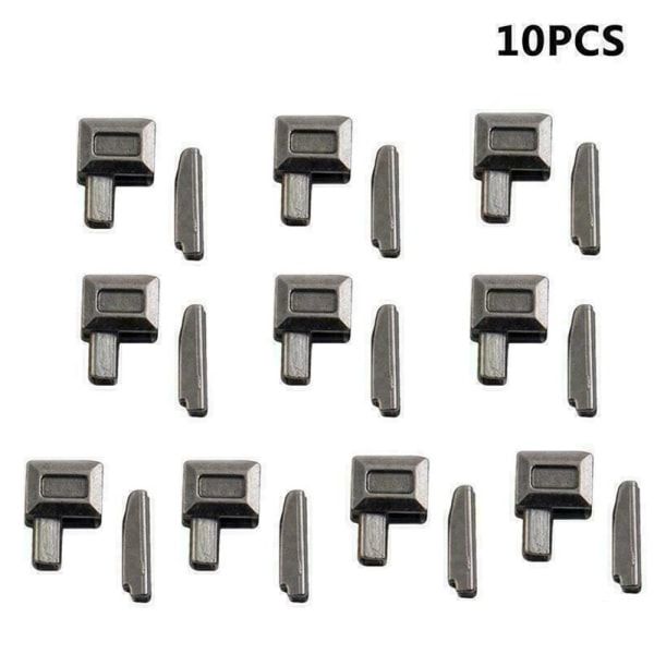 10 stk Metal Lynlås Stopper Reparation Lynlås Stopper SORT sort