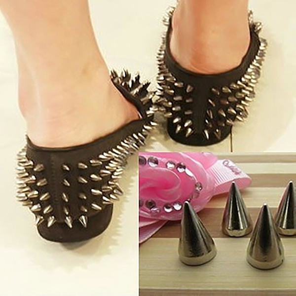 100 st 9,5 mm Punk Silver Cone Spikes Screwback Nitar DIY Craft Cool Nitar Szkydv