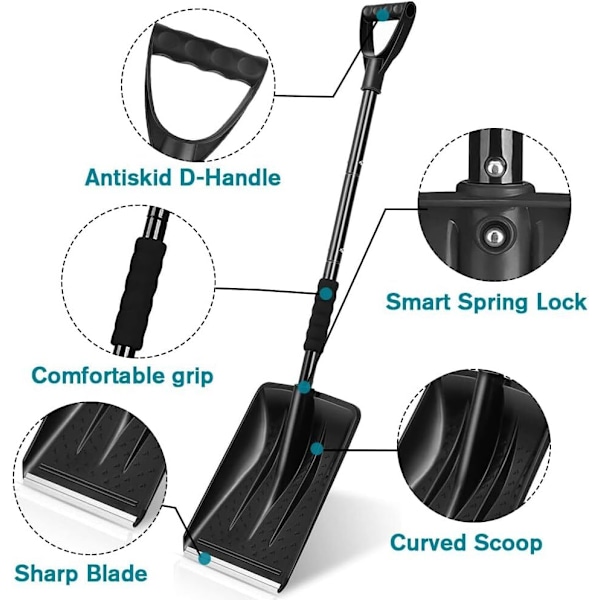 Bärbar hopfällbar snöspade med infällbart handtag 6PCS