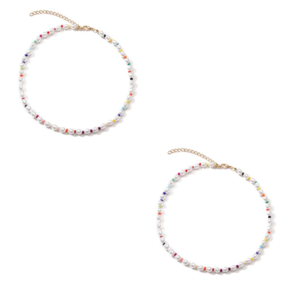 1/2/3/5 helmen kaulakoru helmillä koristeltu Choker säädettävä ketju Boho tyyppi 3 Type 3 2PCS