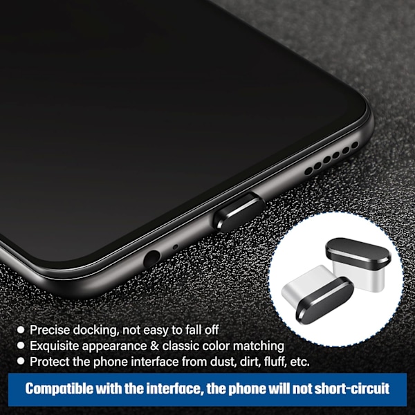 4 stycken (svart) USB C dammskydd Typ-C-skydd Kompatibel