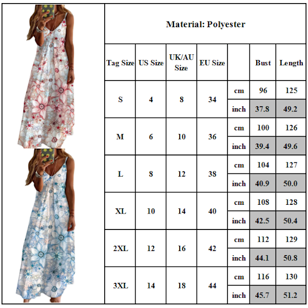 Kvindelig temperament retro V-print seler strandkjole bulge bump XL