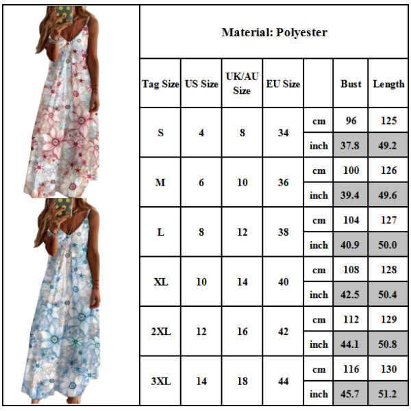 Kvinnelig temperament retro V-print seler strandkjole bulge bump XL